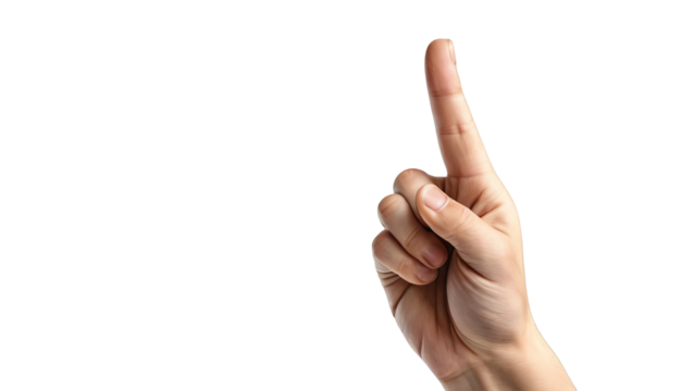 Hand Gesture Pointing Upward with Index Finger for Emphasis