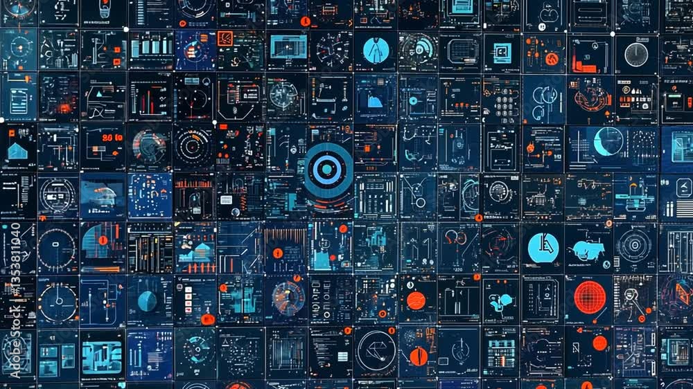 Poster visual data representation with charts and graphs in a digital layout generative ai
