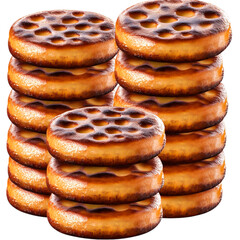 Delicious Golden Brown Baked Cookies Stacked High on Each Other