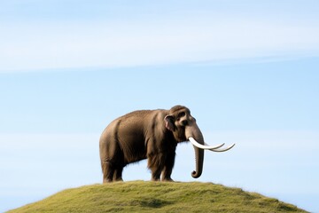 Mammoth on grassy hill