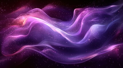 Obraz premium Ethereal waves of purple and pink light swirling in a cosmic backdrop