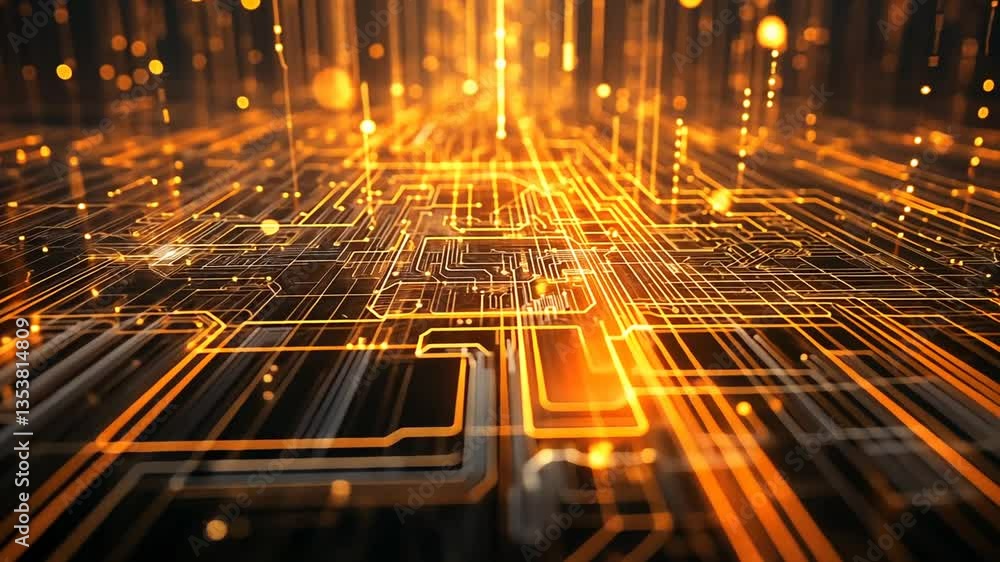 Poster futuristic abstract circuit board technology processing background generative ai