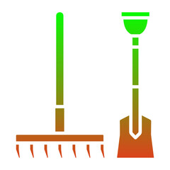 Shovel and rake Icon