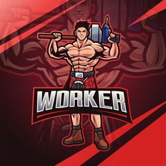 Collection of emblems of knights, warriors, animals. Soldiers, bears, horses, wolves, hawks and eagles. Knights on horseback, warriors with swords, Spartans, wild animals. Vector illustration