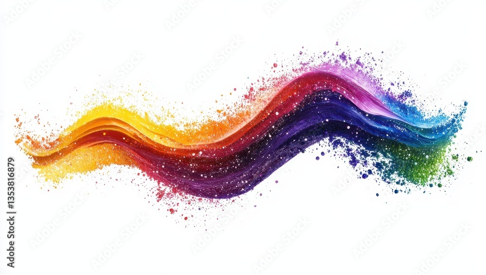 Poster vibrant colorful wave with bright splashes and gradients for artistic backgrounds and creative desig