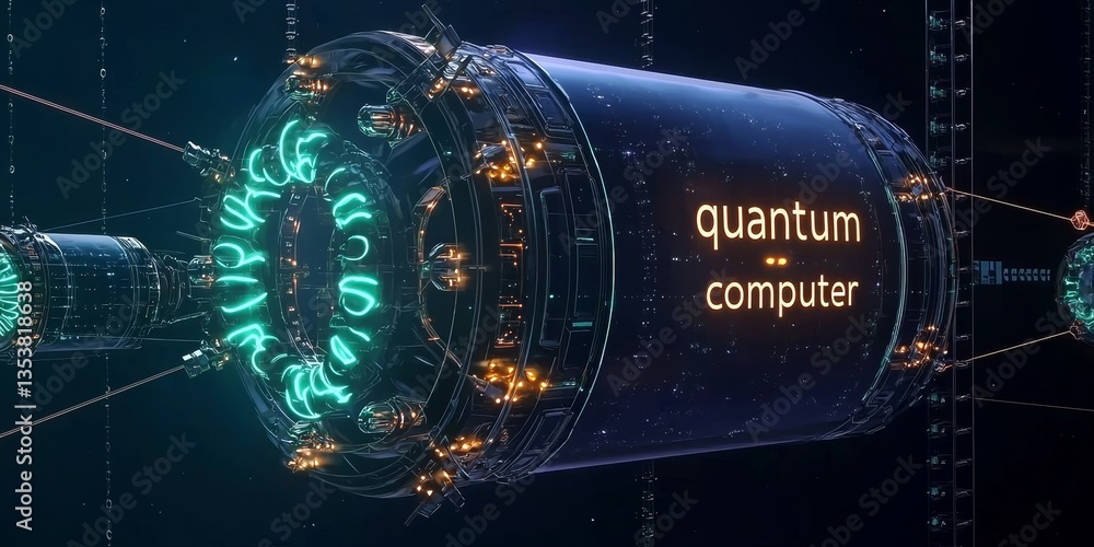 Wall mural quantum computing entanglement concept. quantum entanglement formula digital artwork image