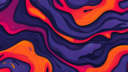 Obraz premium Abstract Flowing Shapes in Dynamic Purple Orange and Red Tones for Modern Artistic Presentation