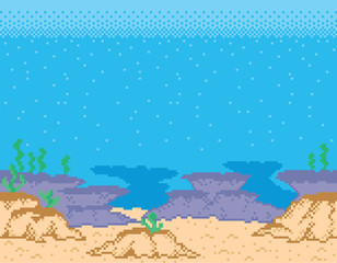 RPG風背景ドット絵　海中