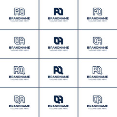 Letters AO OA AQ QA Monogram Logo Set, suitable for any business