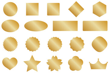 金シールの素材イラストセット