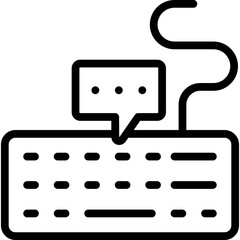 typing icon illustration design with outline