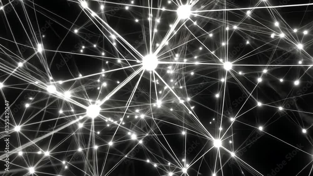 Poster glowing grey plexus big data background generative ai