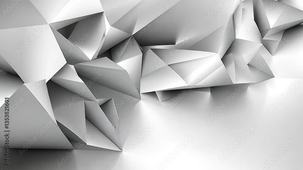 Poster abstract geometric background featuring grey and white triangle shapes generative ai