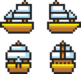 レトロゲーム風ドット絵　船