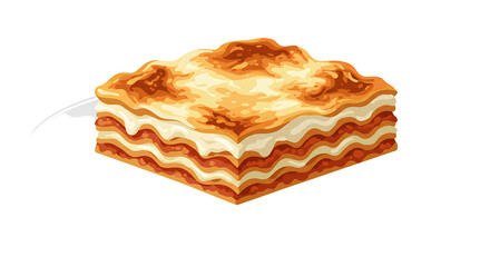 Lasagna Serving on Plate Fresh Italian Dish Illustration Isolated Food