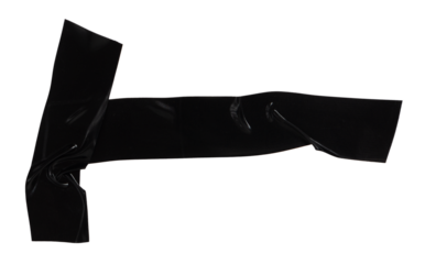 Isolated black T-shaped figure made from electrical tape on white background