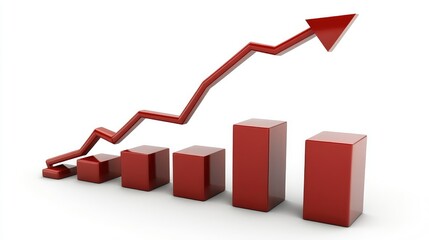 A D-rendered business graph showing an exponential rise in stock prices, symbolizing financial prosperity and market growth, with copy space.