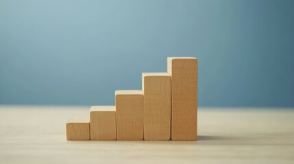 A close-up of a financial chart showing steady upward growth, symbolizing long-term investment strategies, with a calm background and copy space.