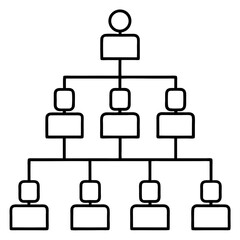 cloud computing concept business pyramid, boss and subordinates