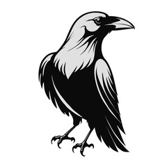 Minimalist Raven Vector Design