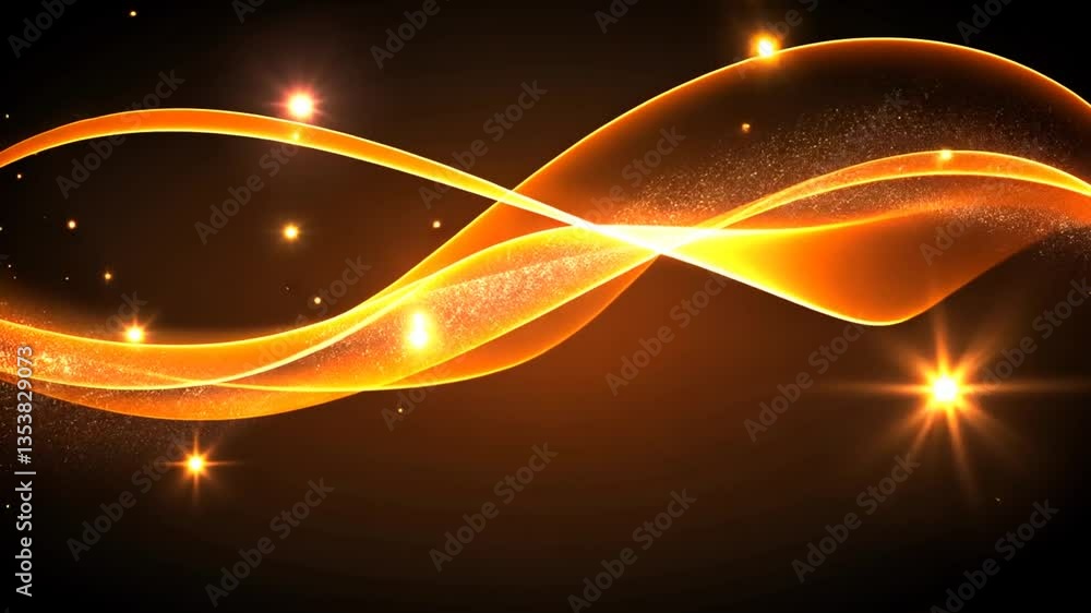 Poster modern yellow lines abstract design with glowing accents generative ai