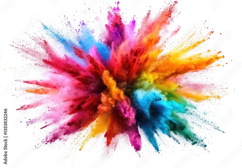 Poster Vibrant Explosion of Colored Powder Creating a Dynamic and Energetic Abstract Background for Creative Design and Art Projects