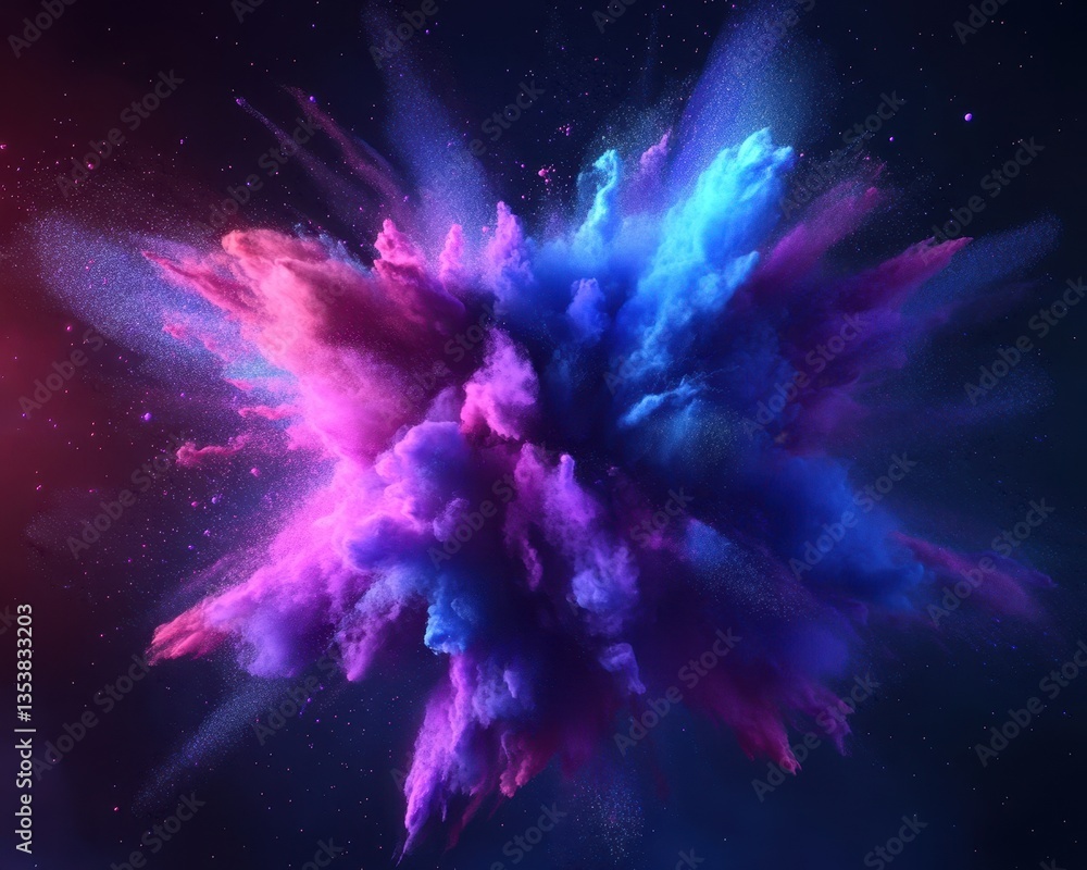 Poster vibrant explosion of colorful clouds in deep space environment artistry for abstract design and crea