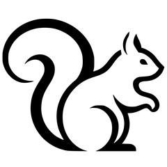 Simple minimalist squirrel silhouette
