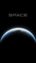 Fototapeta premium Earth illuminated against the dark space 