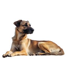 Obraz premium Majestic Profile of a Resting Dog with Transparent Background