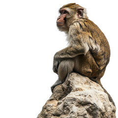 Fototapeta premium Quiet Contemplation: A Monkey's Solitary Moment