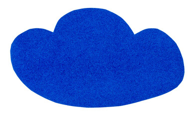 Fototapeta premium Isolated paper cut blue cloud on white background