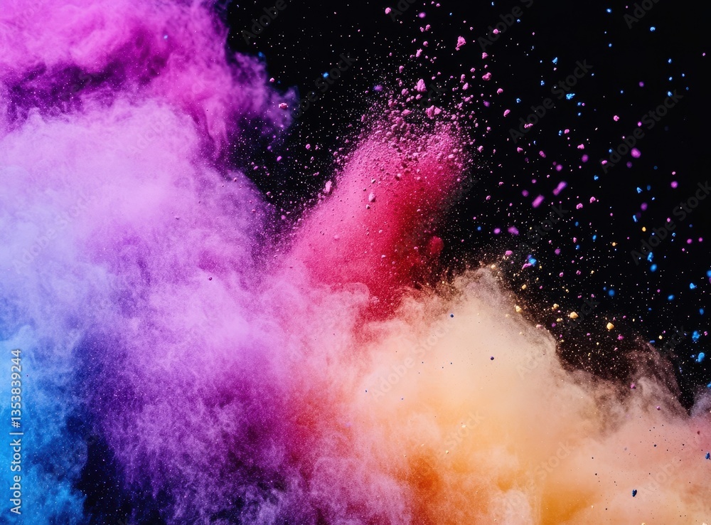 Aufkleber vibrant explosion of colorful powder creating a beautiful abstract background for artistic or creati