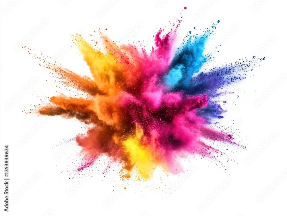 Aufkleber vibrant explosion of colorful powder creating a dynamic abstract background for artistic and creativ