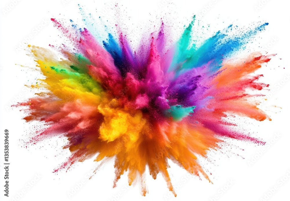 Poster vibrant explosion of colorful powder creating a dynamic abstract background for artistic and creativ