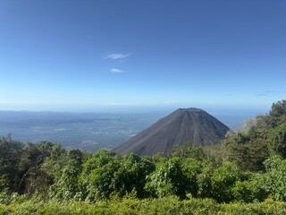 Fototapeta premium El Salvador Salvadorian Volcano Landscape Daytime San Salvador Santa Ana Mountain Peak View