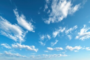 Fototapeta premium Blue sky with fluffy clouds