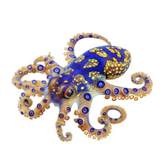 Obraz premium Vibrant Blue Octopus: Nature’s Colorful Masterpiece