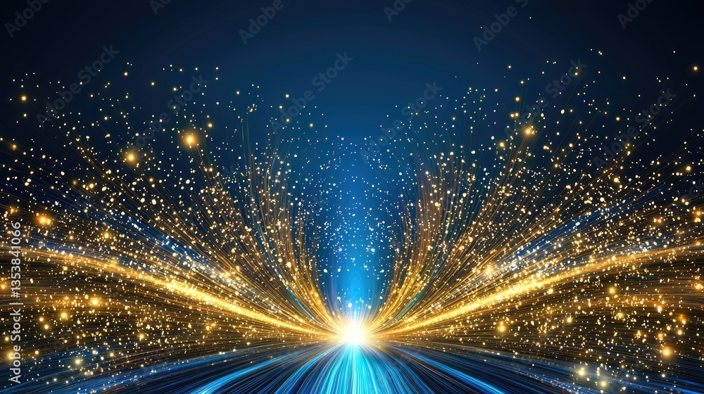 Aufkleber glowing fiber optic abstract background with tiny illuminated strands of color.