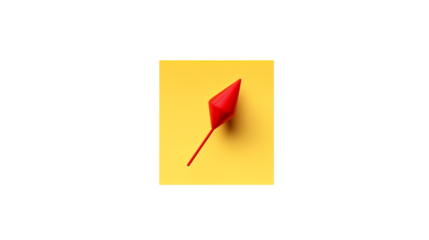 Yellow Sticky Note with Red Pin Mockup