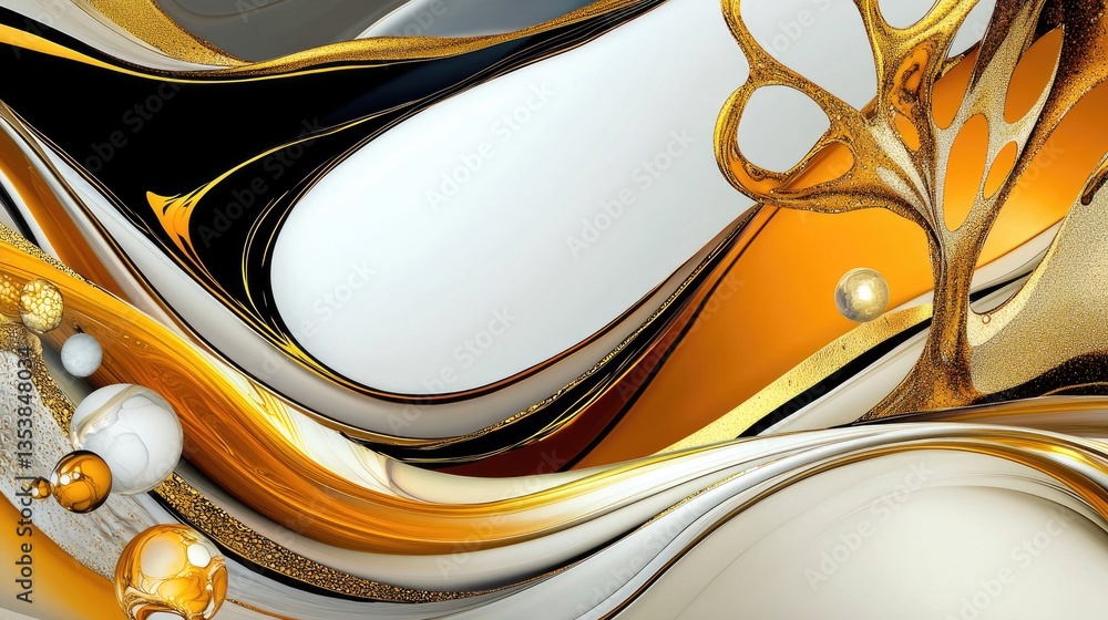 Aufkleber marble ink swirl background with flowing color transitions in elegant neutral tones.
