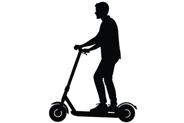 Man riding Scooter Silhouette