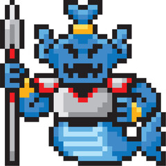 ゲーム風ドット絵　半魚人