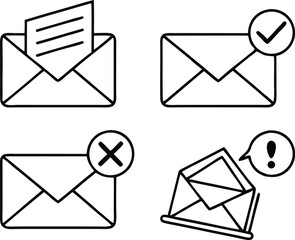 Mail icon set.