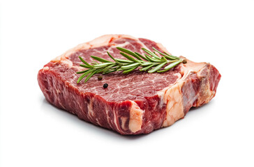 Fototapeta premium a raw beef steak against a white background