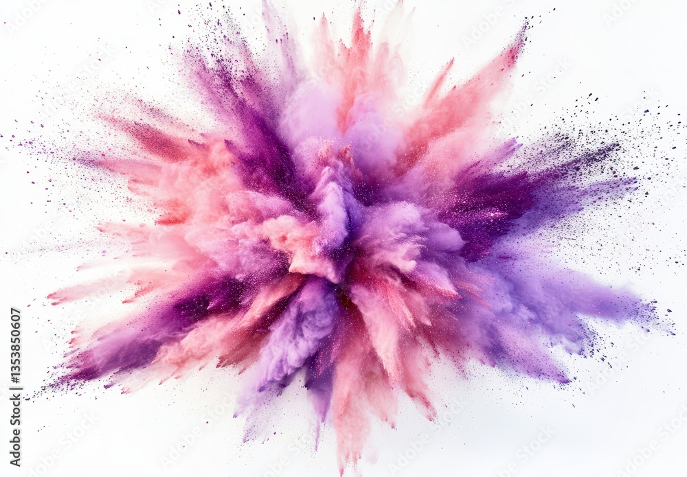 Poster vibrant explosion of pink and purple powder creating an abstract art background with soft textures a