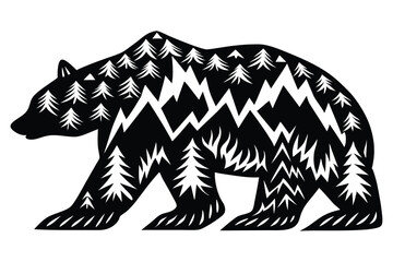 silhouette of a christmas bear