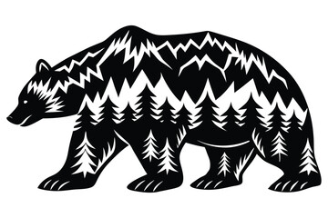 silhouette of a christmas bear