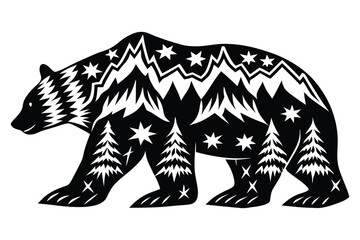 silhouette of a christmas bear