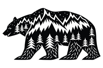 silhouette of a christmas bear